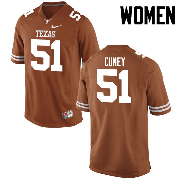 Women #51 Terrell Cuney Texas Longhorns College Football Jerseys-Tex Orange